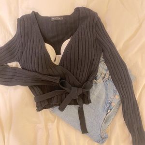 NWOT PrettyLittleThing Wrap Ribbed Sweater